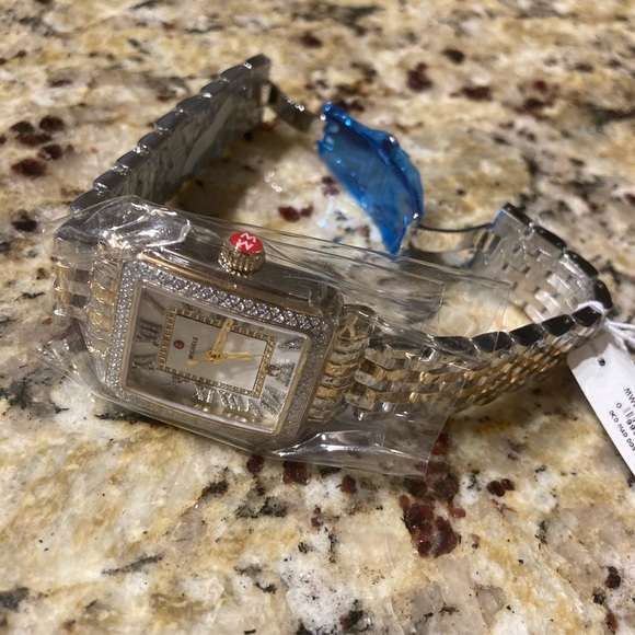 MICHELE Deco Madison Two-Tone 18k Gold-Plated Diamond Watch - Picture 7 of 7